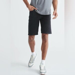 DU/ER L2X Slim Fit Mens Cotton Blend Denim Jean Shorts Size 32 Black 12” Stretch